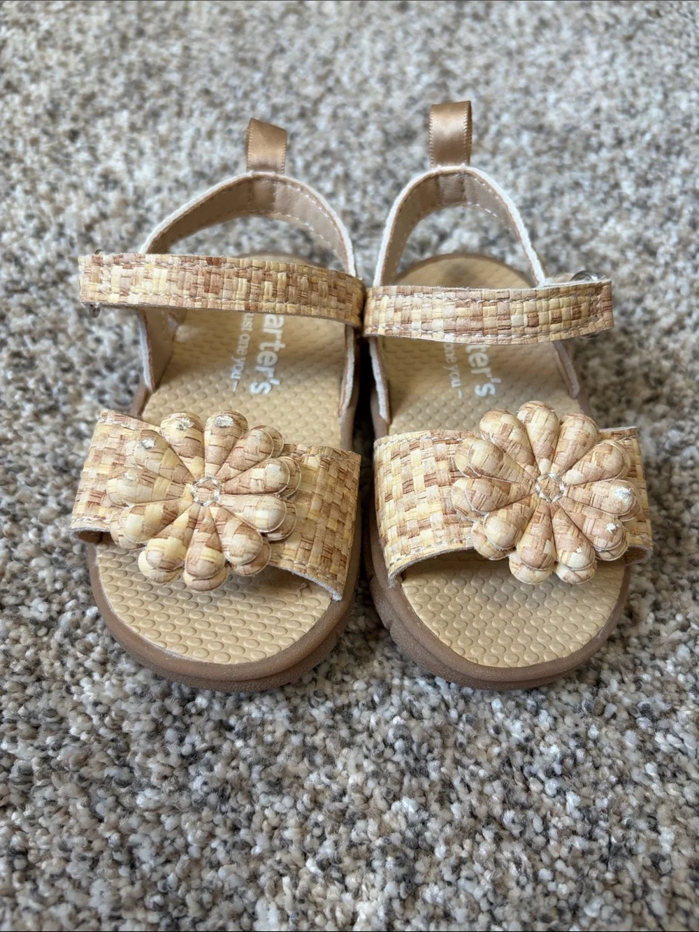 Carter’s Just One You - Tan Woven Flower Sandals